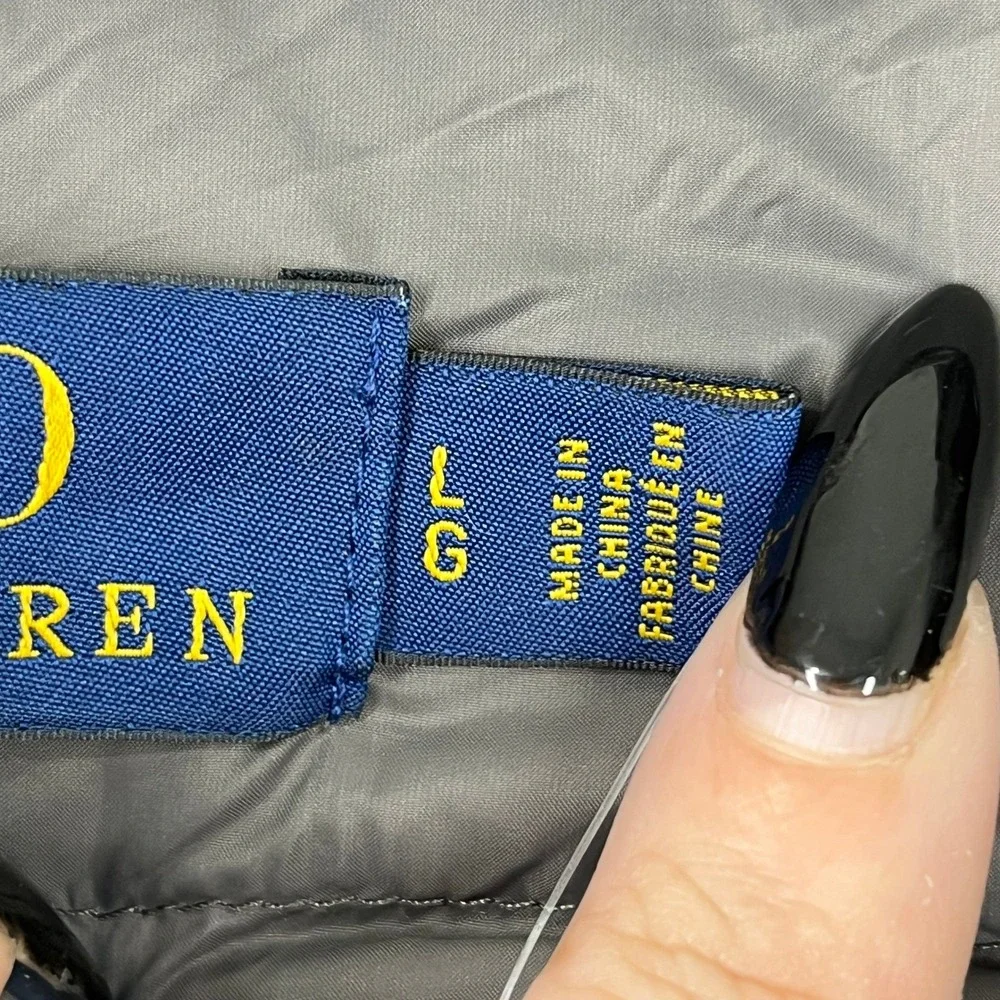Polo Ralph Lauren Down Quilted Puffer Vest Mens L Full Zip Pony Winter‎ Layering